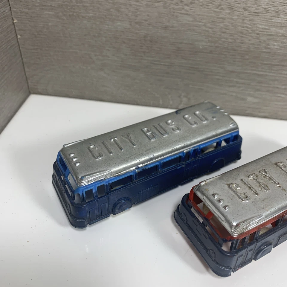 (3) Renwal 124 Vintage Diecast, Fricción "City Bus Co." Fageol Twin Coach Foto 4 de 4