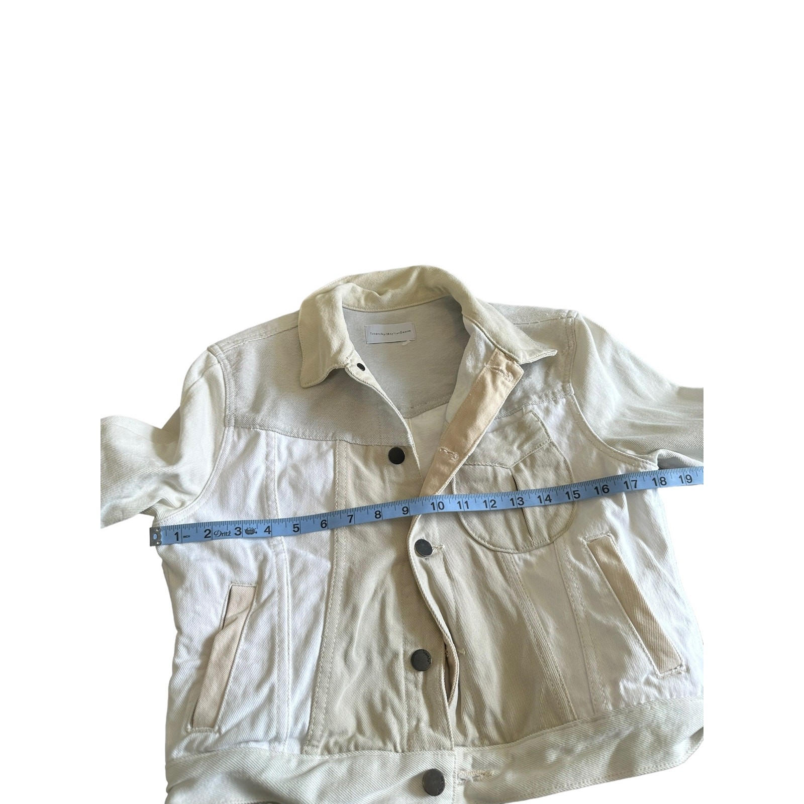 Triarchy Atelier Patchwork Denim Cream Colorblock… - image 9