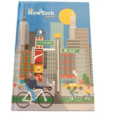 Bike New York Journal with Pen Lined Pages Expandable Inner Pocket City NY