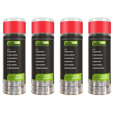Autotek Seat Emocion rot schnelltrocknender Aerosol-Sprühlack 300 ml x4