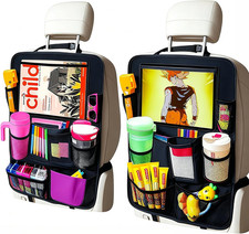 Car Organizer Kick Mats Back Seat Protector, Car Back Seat Organizer with Tablet