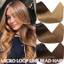 Micro Ring Loop Beads Hair Extensions Thick 1g/s Balayage 100 Remy Human Hair