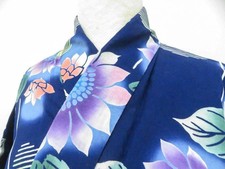 JAPANESE KIMONO YUKATA BLUE 142cm 4 ft 8 in COTTON EE8186