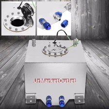 Polish Aluminum 8 Gallon/30.5L Gas Fuel Cell Tank/Polish Cap Door+Level Sender