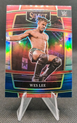 2022 Panini Select WWE Red & Blue Silver Prizm #70 Wes Lee wrestling card