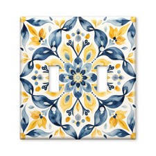 Mediterranean Floral Light Switch Cover, Watercolor Botanical Wall Plate