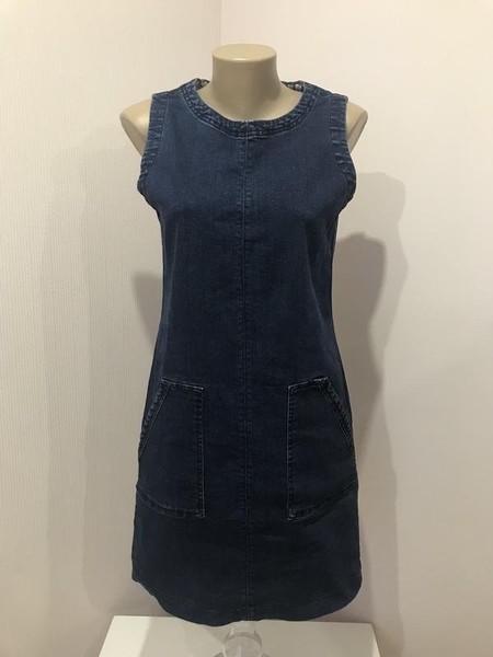 Women Laura Ashley Dress Navy Denim 36