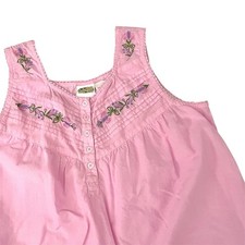 Embroidered Pink Ruffled Midi Nightgown Collections Etc., Size Large