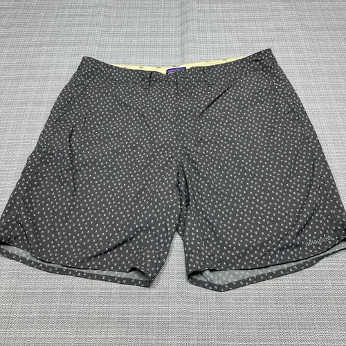 Patagonia Shorts Mens 40 Grey White Drawstring Nylon 9" Inseam Walking Casual 68 - Picture 1 of 11