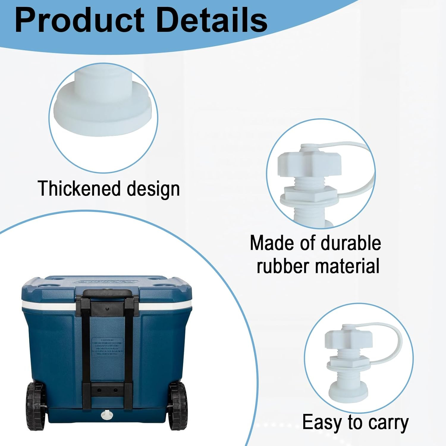 Drain Plug Kit &ndash; Universal Replacement Cooler Drain Plug, 