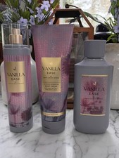 Bath  Body Works VANILLA EASE 3 piece Set Fragrance Mist Body Wash Body Cream