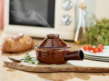 Ceramic Microwave Cooker Microwavable Stone Cook Quick Easy Bakeware Stoneware