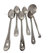 6 Vollrath Stainless Spoons Slotted & Basting 13.5 inches  Restaurant Industrial