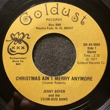 Christmas Ain't Merry Anymore/Western Christmas by Jerry Boyer (Goldust 5086) VG