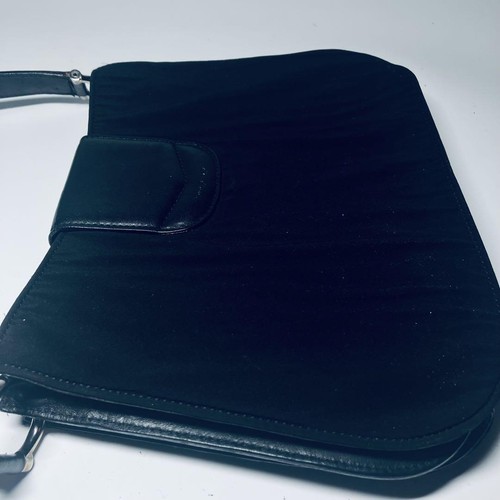 Borsa Celine monospalla cerchio nylon pelle nera unisex vintage 8,3x11,8x3,9i - Foto 18 di 20