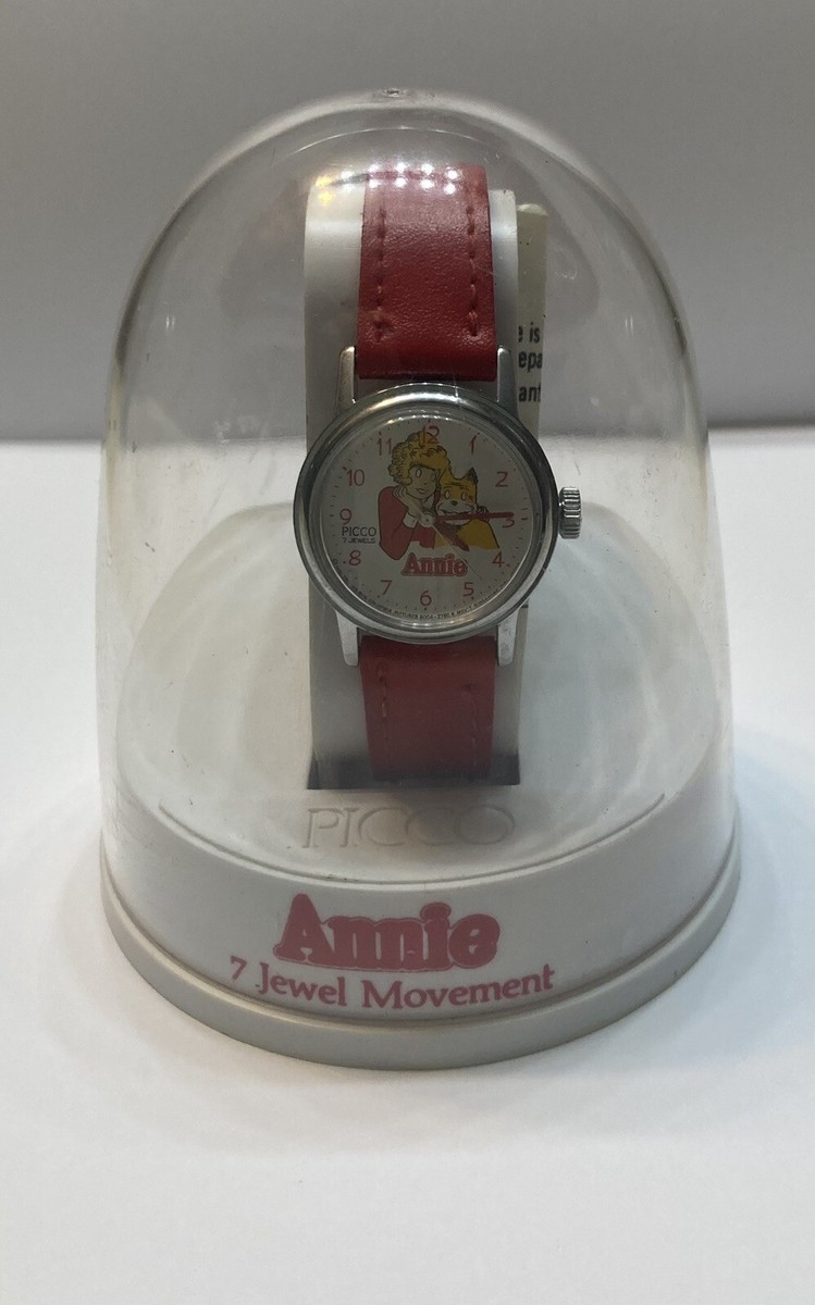 Montre Personnage Annie 1979 Par Picco - Mécanique Manuelle, Boîte D'origine, Neuf