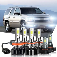 For Chevy Suburban Tahoe 2007-2014 6x LED Headlights w/Fog Light Bulbs Combo Kit