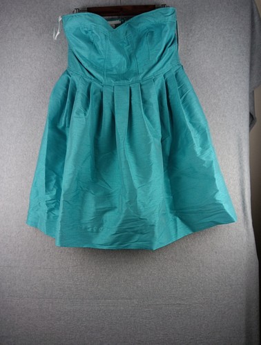 Donna Morgan Elegant Strapless Cocktail Prom Dress Sz 12 Turquoise pockets NWT