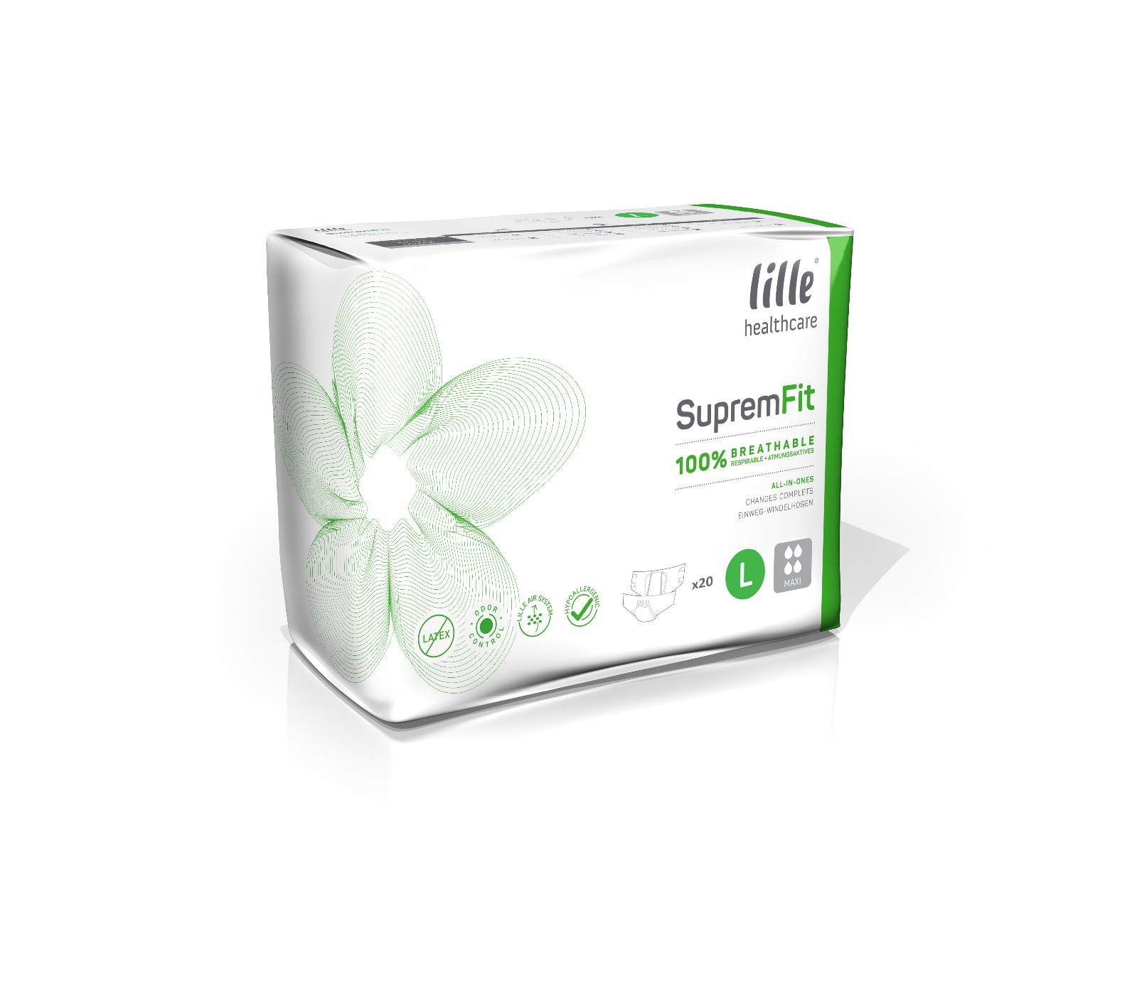 Lille Suprem Fit Adult Incontinence Nappy Diaper Maxi Size Large 4 x Packs of 20