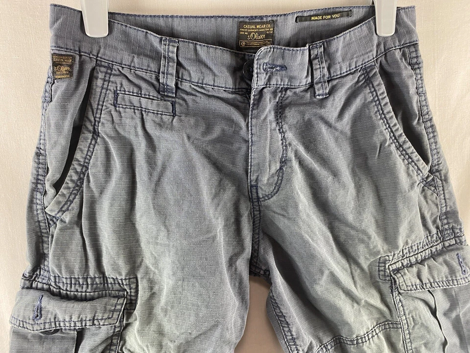 Mens S Oliver Shorts W29 S Size Small Navy Dark Blue Combat Cargo Pockets — 第 4/4 张图片