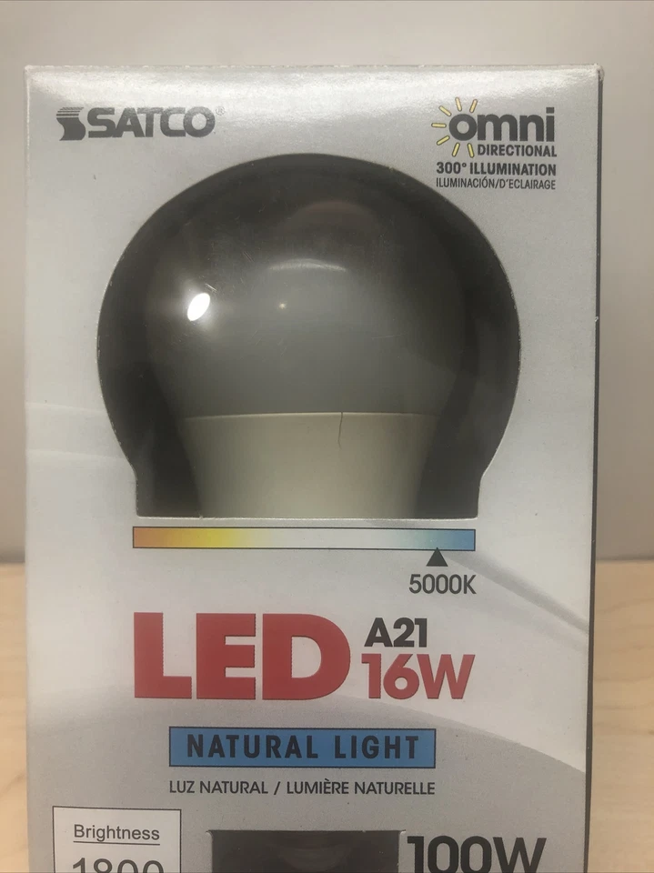 Satco S9287 - 16 watt, A21 LED, Frosted 5000K, Medium base Dimmable 100w Replace - Image 3 of 4