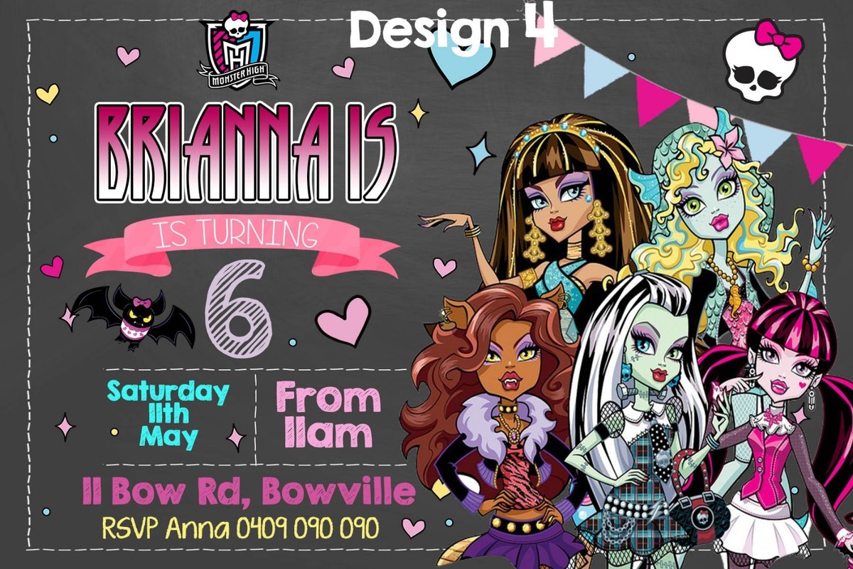 YOU PRINT' MONSTER HIGH Birthday Invitations Invites Party Digital Photo | eBay you-print-monster-high-birthday-invitations-invites-party-digital-photo-ebay