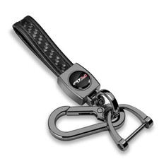 GMC AT4 Black Carbon Fiber Strap Gunmetal Hook Key Chain
