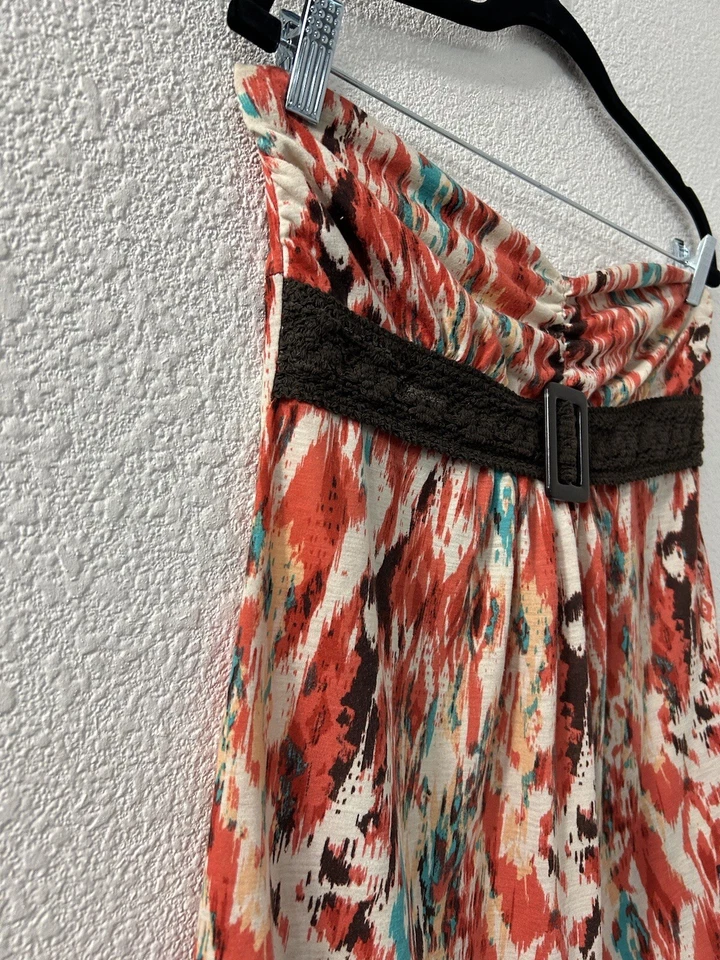 Camisa Tejedores Sin Tirantes Mujer Bañera Top Naranja Talla M Geométrica Azteca Suroeste Foto 2 de 4