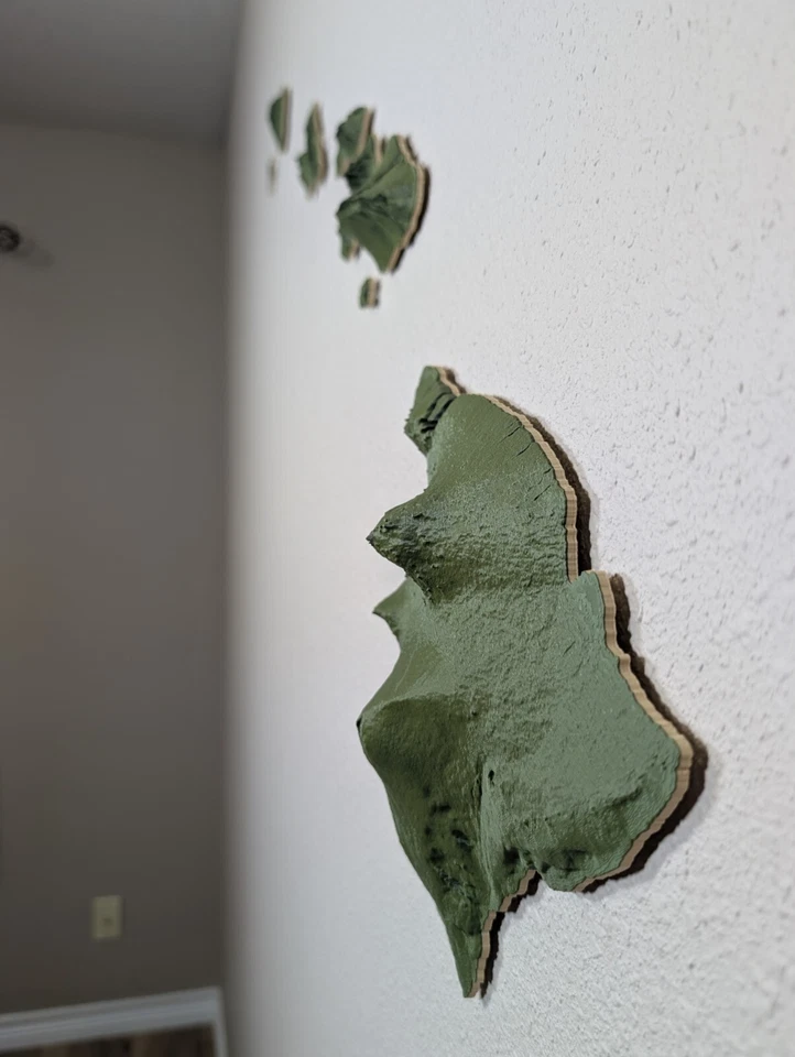 Hawaiian Islands 3D Printed Wall Art, Homemade Gift for Island Life Dreamers - Image 2 of 4