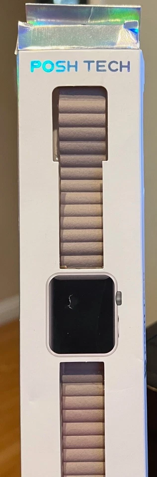 Posh Tech Leather Band fits 42/44/45/49mm for Apple Watch 10 9 8 SE Ultra 1 2