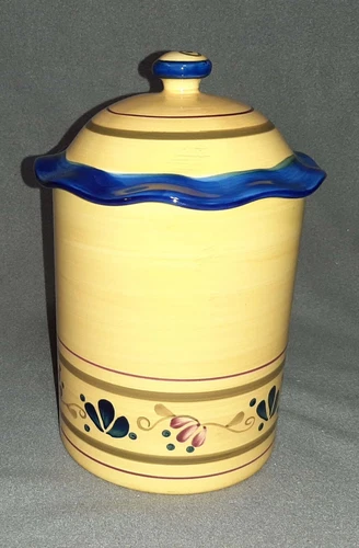 Home & Garden Party Stoneware - Canister with Lid - 5 1/2" Diameter x 9" Tall