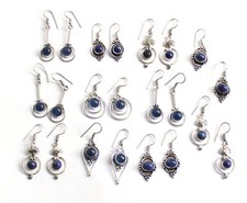 Lapis Lazuli Gemstone 925 Sterling Silver Plated Designer Hook Handmade Earring