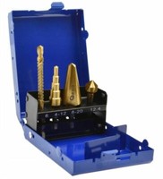 Metallbohrer Set 4-Tlg FräSbohrer Stufenbohrer Kegelbohrer Kegelsenker Hss Tin