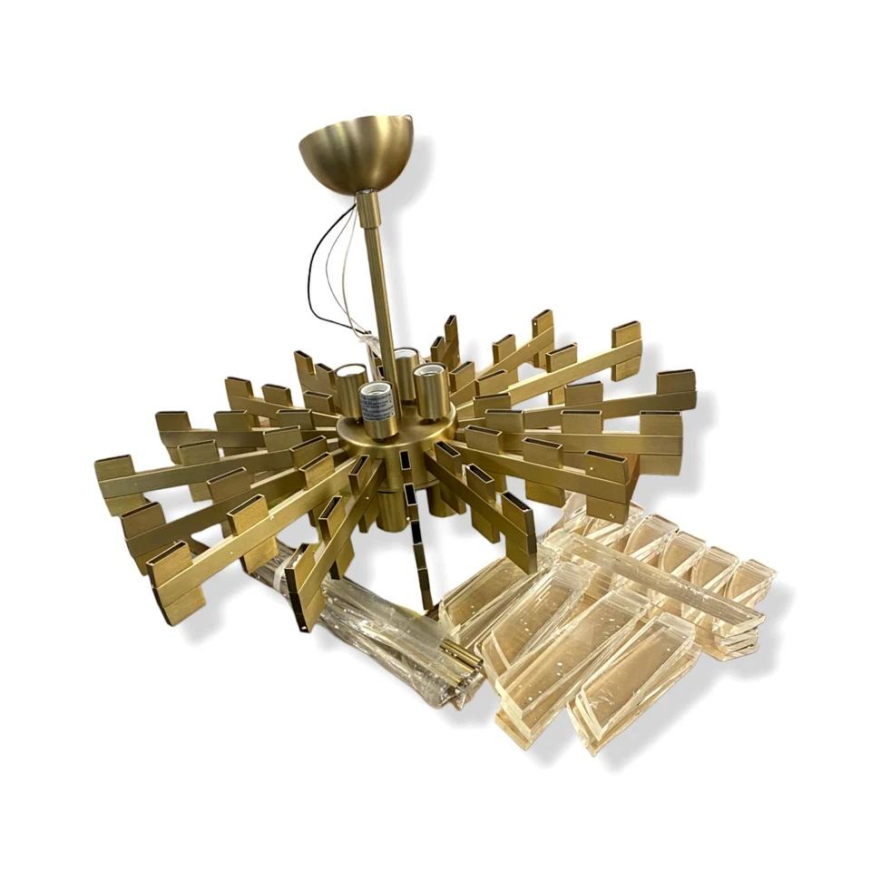 $2457 Lámpara de techo colgante grande ovalada Cyan Designs Gold Zion 30" - latón envejecido Foto 3 de 4