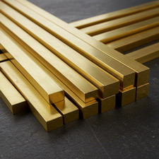 Uxcell 5/16x5/16x12" H59 Brass Flat Bar, Solid Square Mill Stock, Brass