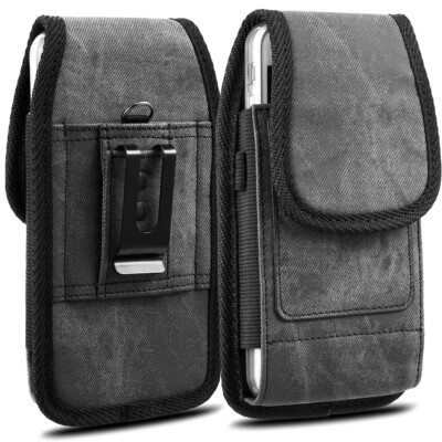 Vertical Cell Phone Holster Pouch Wallet Case With Belt Clip For iPhone Samsung.
