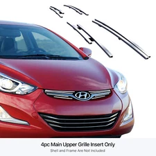 Fits 2012-2016 Hyundai Elantra Sedan Upper Stainless Chrome Billet Grill Insert