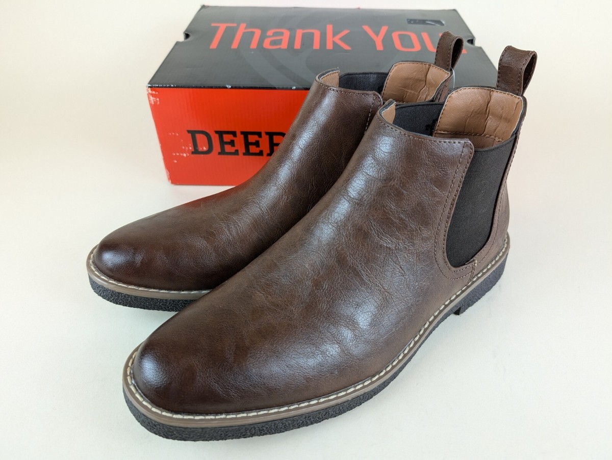 DEER STAGS Chelsea Boots Mens 8.5 M Rockland Redwood Brown 