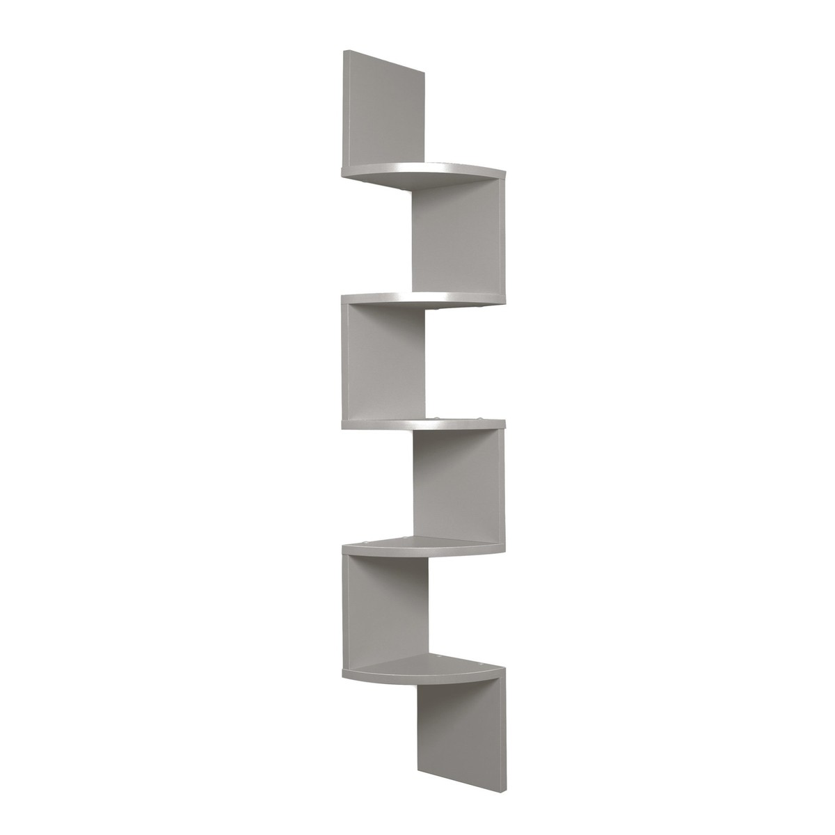 Gray Grey Zig Zag Corner Wall Shelf Decor Display Curio Storage