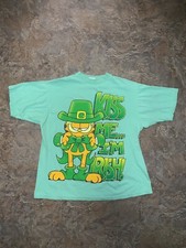 Vtg 1978 70s Garfield The Cat Comic Cartoon Paws Shirt Sz M Irish Jim Davis