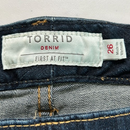 Torrid Denim Shorts Size 26 Blue Cotton Stretch High Rise 6.5" Inseam - Picture 4 of 11