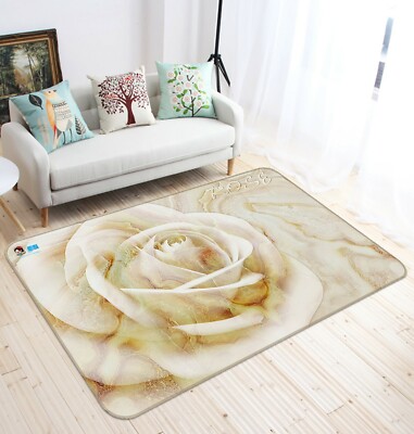 3D Beautiful White Flower NAO1350 Game Rug Mat Elegant Photo Carpet Mat Fay
