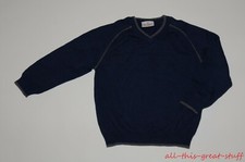 HANNA ANDERSSON EUC Boys Sweater 110 4 5 6 yrs Blue Gray V-Neck SOFT thin-weight