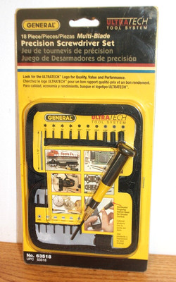 General Tools 63518 18-Piece Precision Screwdriver Set, Black, Storage Pouch