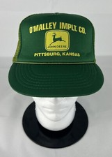 VTG O  Malley Imply Co Pittsburgh Kansas John Deere Hat Snapback Green Mesh Cap