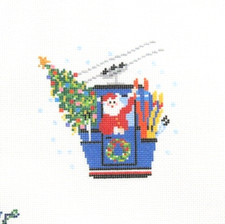 Whipstitch Santa in Gondola with Tree Handpainted Needlepoint Canvas