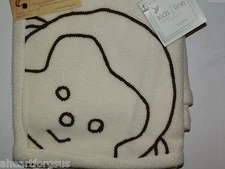 BABY BLANKET MONKEY TIDDLIWINKS KIDSLINE JUNGLE CREAM IVORY FLEECE FACE OUTLINE