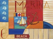 Ceramic Backsplash Tile Mural Nautical Sailing Ship - Portofino Collage II