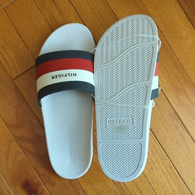Tommy HILFIGER Size 12 Men's Slide Sandal Flip Flop White