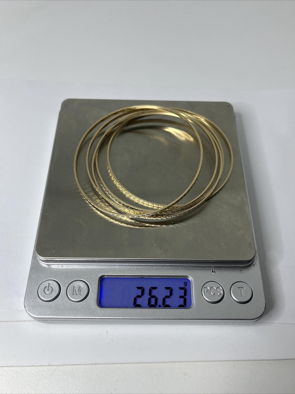 18karat solid Gold Multicolor 7.5' set of 5 bangl… - image 6